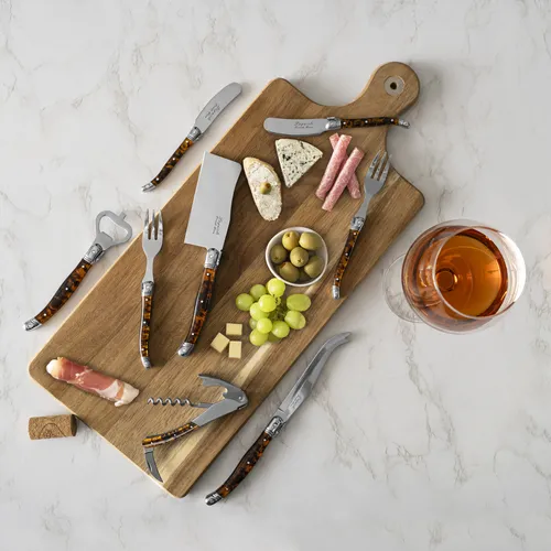 French Home Laguiole Pakkawod Bottle Opener Bar and Corkscrew Set