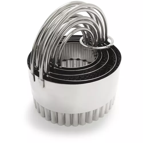 Sur La Table Stainless Steel Fluted Biscuit Cutters, Set of 5