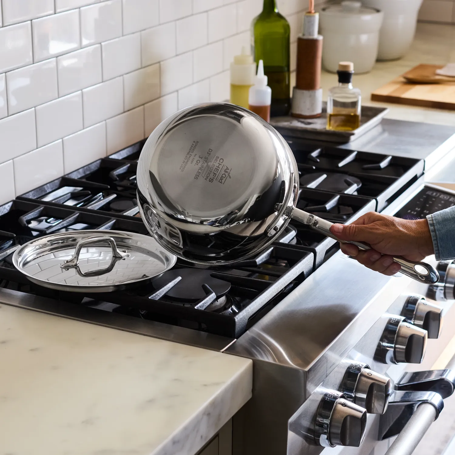 All-Clad D3 Stainless Steel Chef's Selection Saucier, 3 qt.