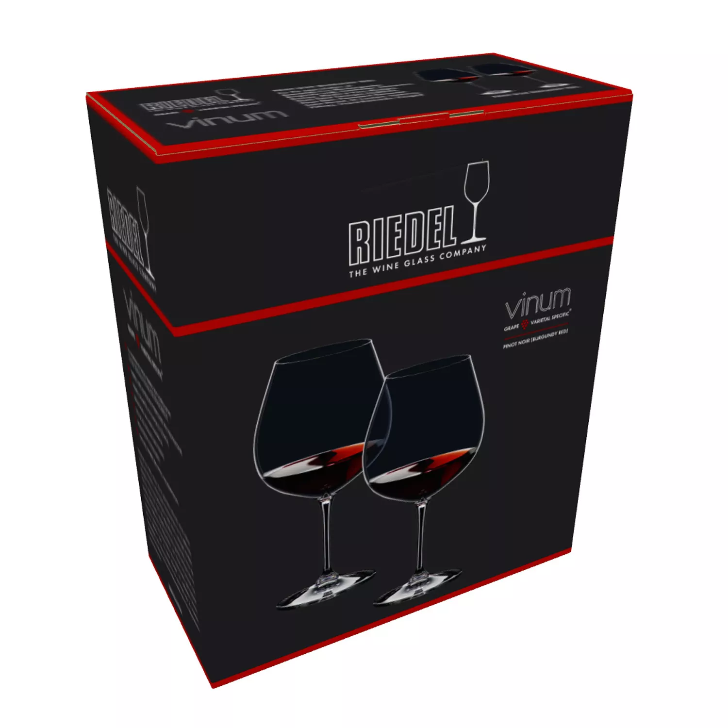 RIEDEL Vinum Pinot Noir (Burgundy Red) Wine Glass, Set of 2