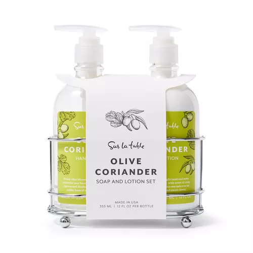 Sur La Table Olive Coriander Soap & Lotion Caddy Set