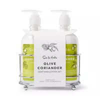 Sur La Table Olive Coriander Soap & Lotion Caddy Set | Sur La Table