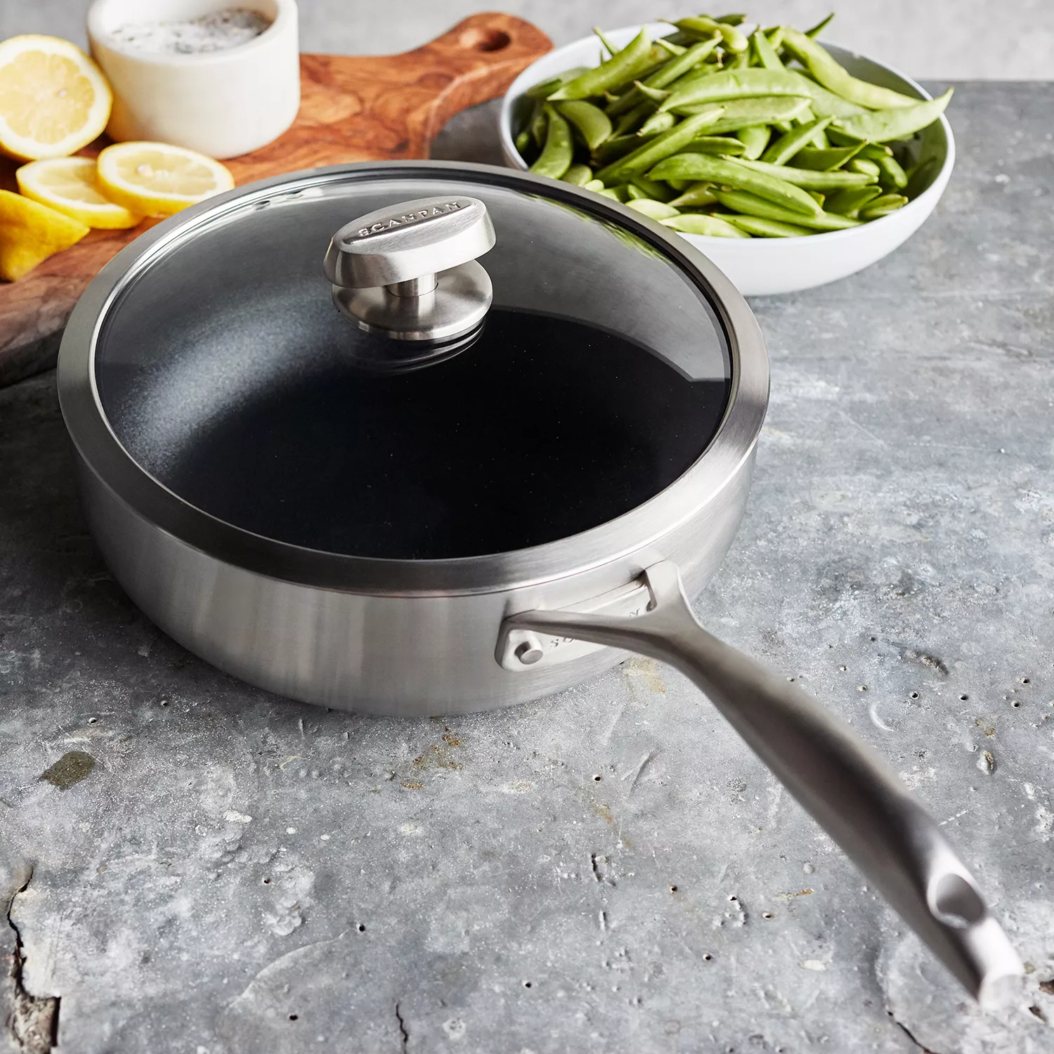 Scanpan CS+ Deep Sauté Pan with Lid, 4 qt.