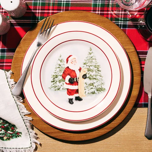 Sur la table Vintage Christmas 12-Piece Dinnerware Set