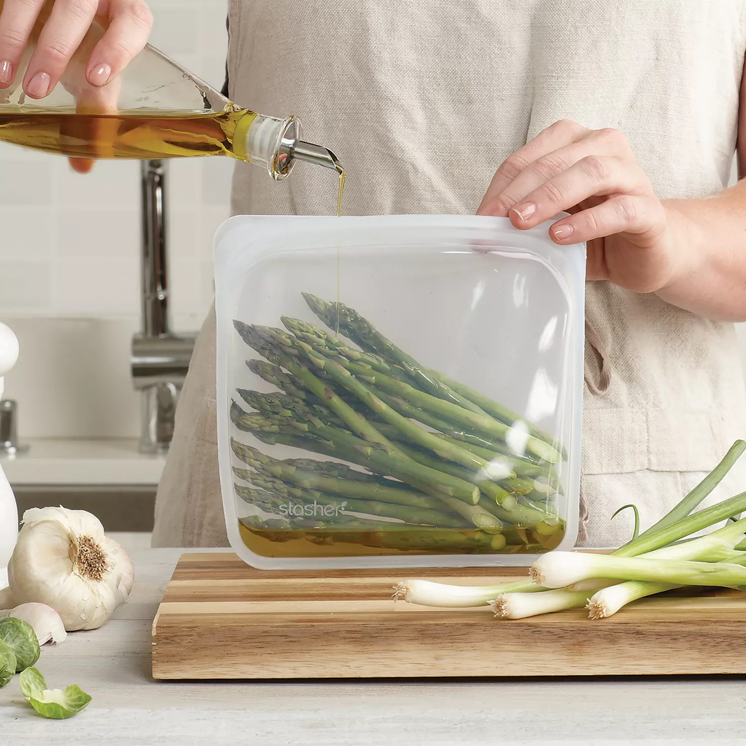 Stasher Reusable Storage Bags, Set of 3