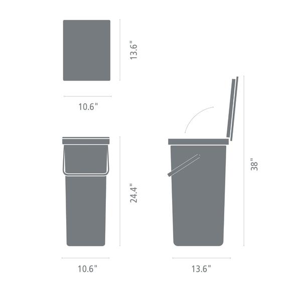 Brabantia Sort & Go Trash Bin, 40 L - thumbnail 5