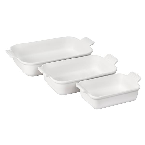Le Creuset Heritage Stoneware 3-Piece Rectangular Baker Set