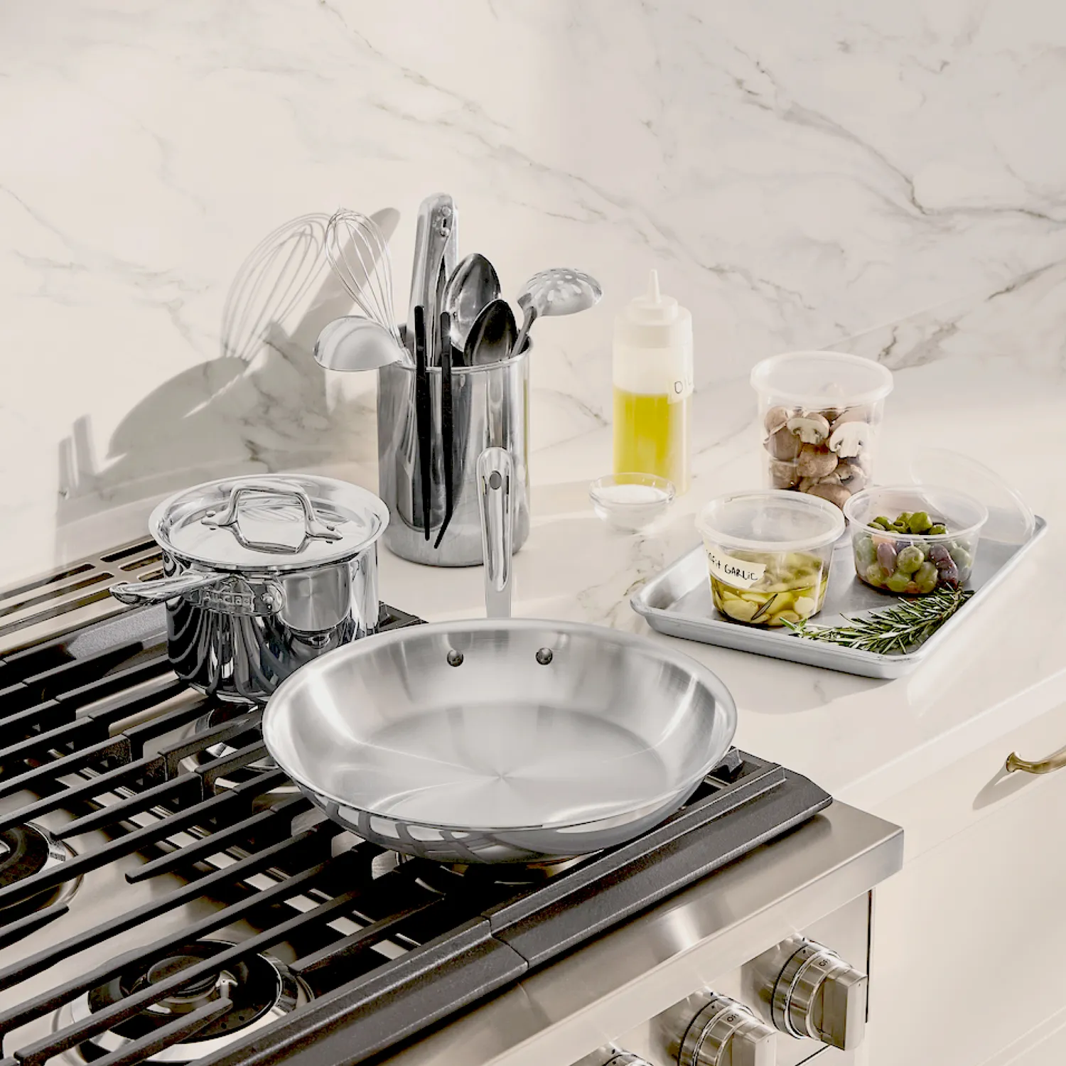 All-Clad D3 Stainless Steel Sear & Serve 3-Piece Cookware Set