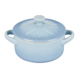 Le Creuset Petite Cocotte with Flower Lid, 8 Oz. Cute as can be, but lids on these are way too fragile, I have broken 2, in only short time of use