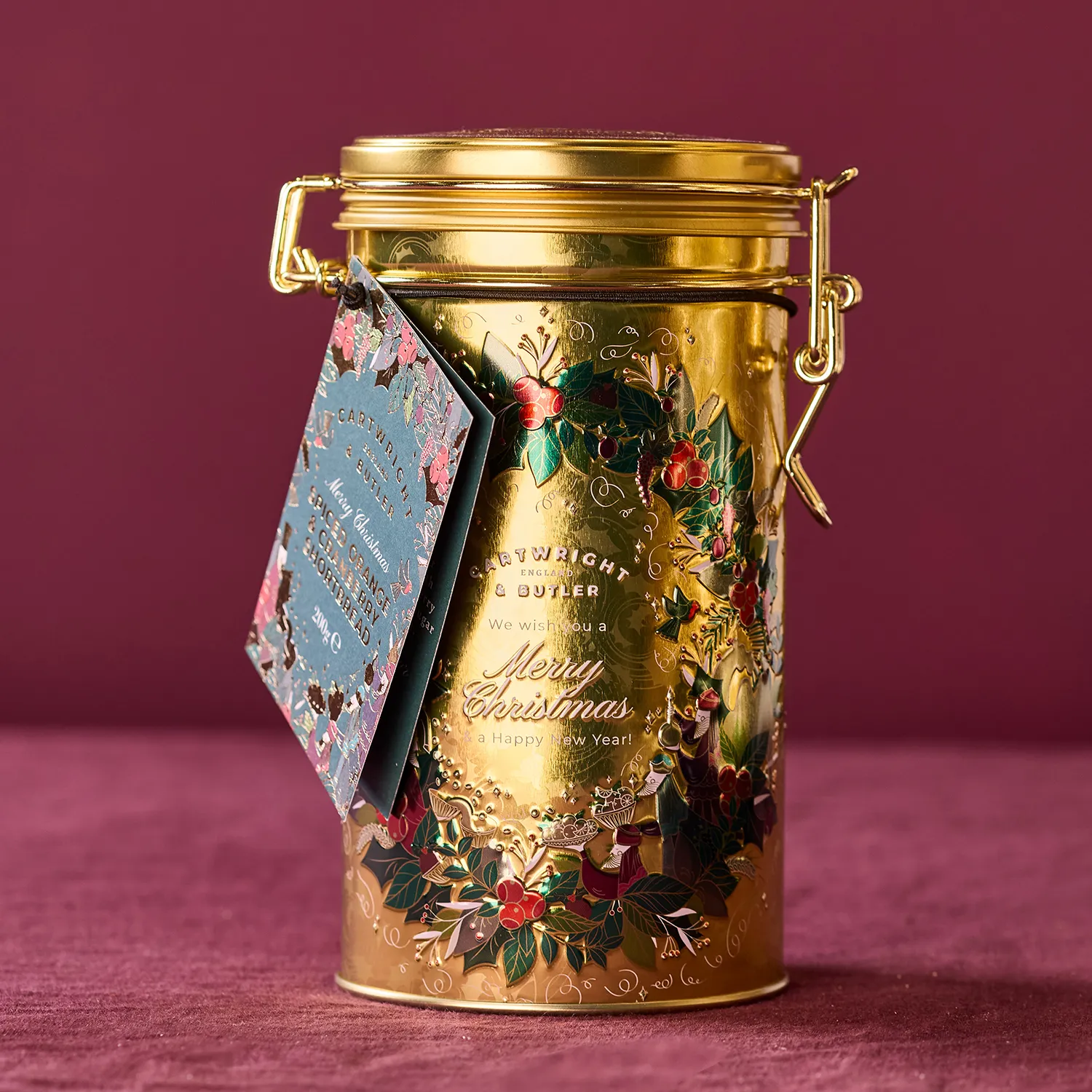 Cartwright & Butler Merry Christmas Spiced Orange & Cranberry Shortbreads