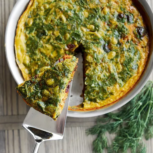 Fava Bean and Saffron Frittata