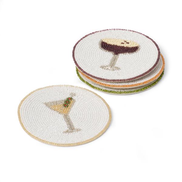Sur La Table Beaded Cocktail Coasters, Set of 4