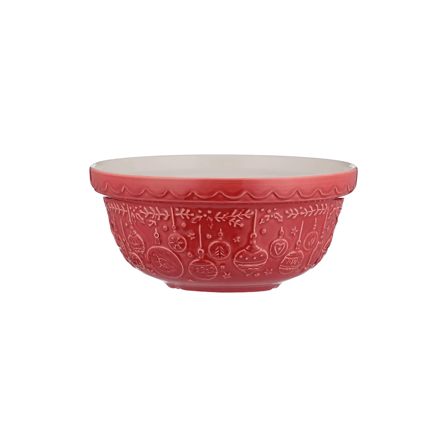 Mason Cash Deck The Halls Red Mixing Bowl 1.15qt