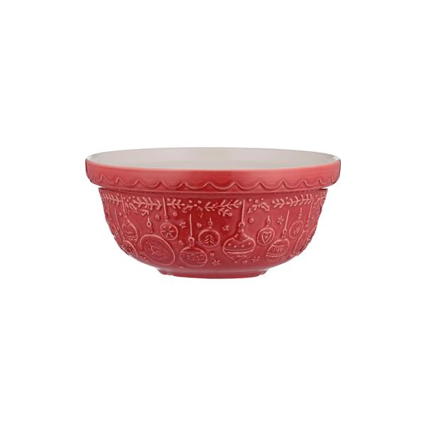 Mason Cash Deck The Halls Red Mixing Bowl, 1.15qt