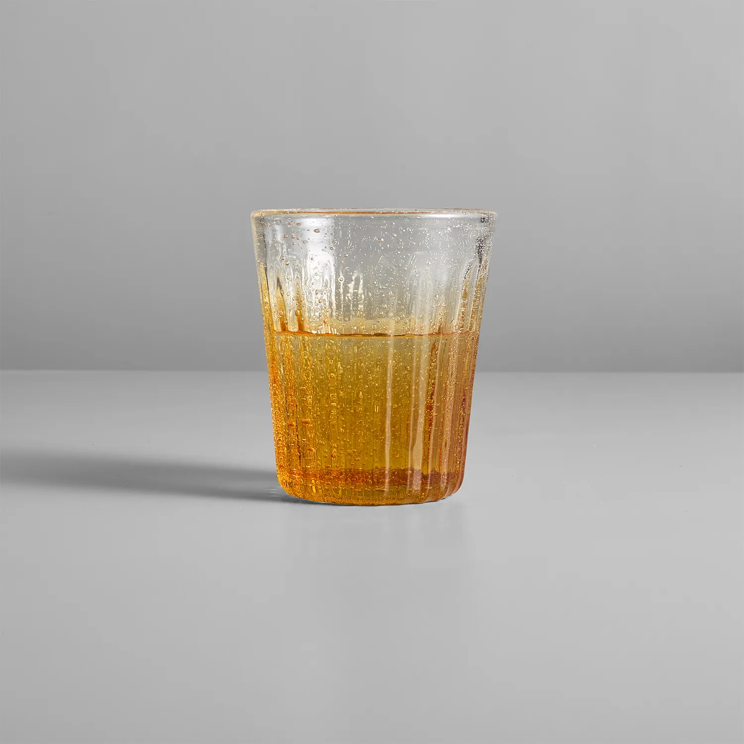 Sur La Table Amber Ribbed Double Old-Fashioned Glass
