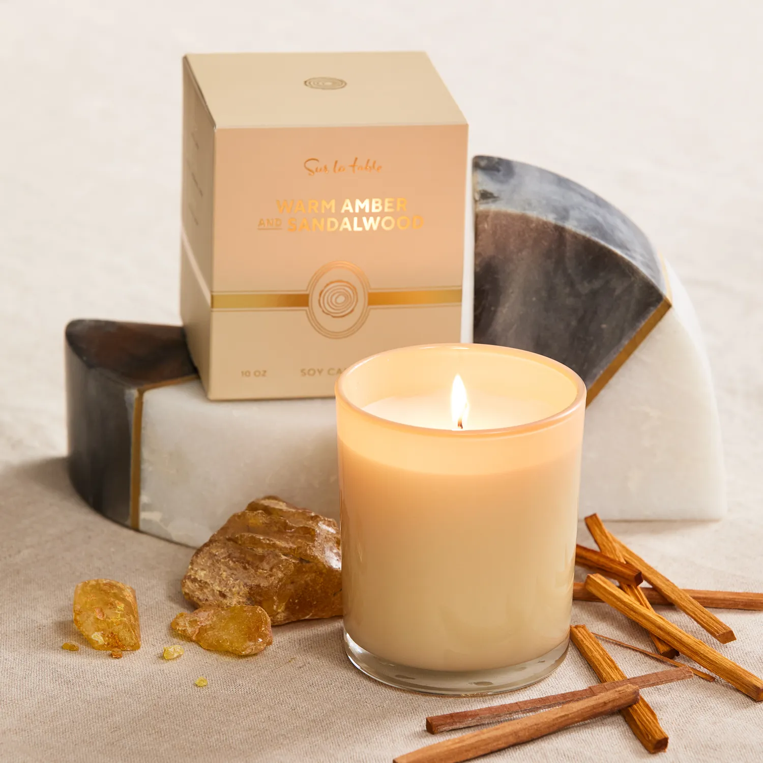 Sur La Table Warm Amber and Sandlewood Candle