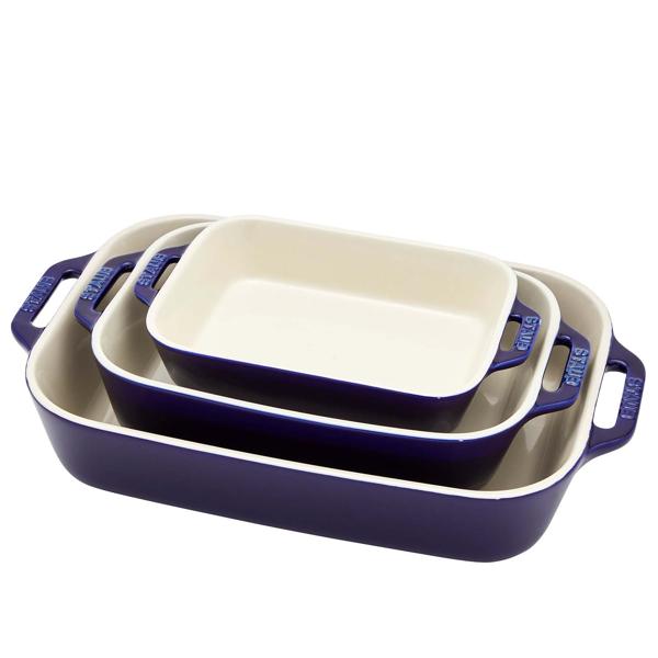 Staub Stoneware 3-Piece Rectangular Baker Set