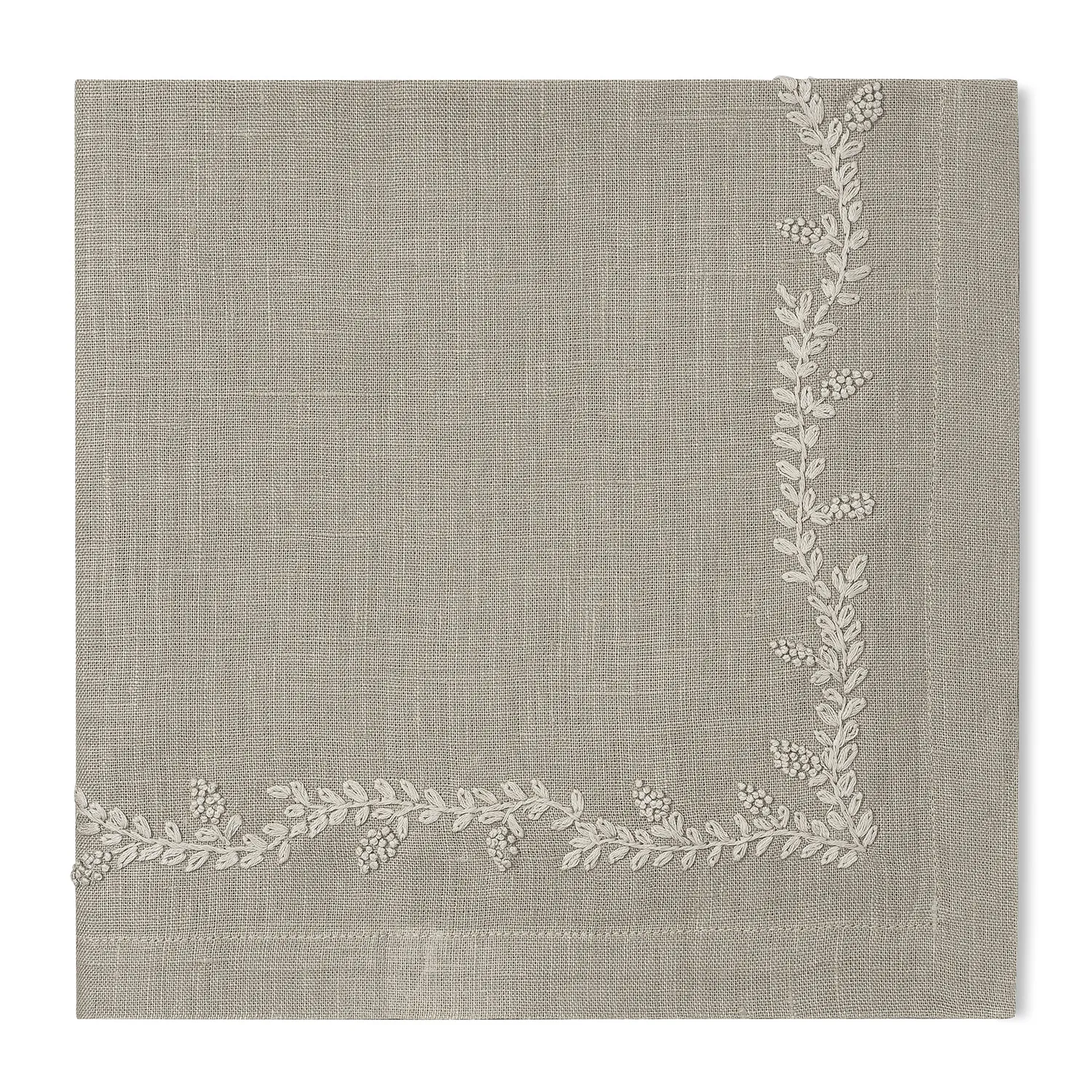 Henry Handwork Prism Vine Embroidered Linen Napkins, Set of 4