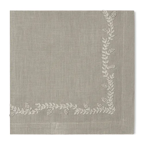 Henry Handwork Prism Vine Embroidered Linen Napkins, Set of 4