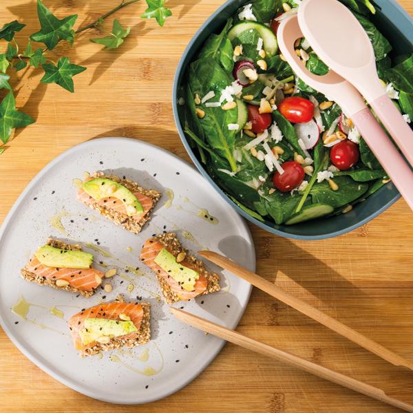 Leo Blue Bamboo Bowl With Lid, 8.75"