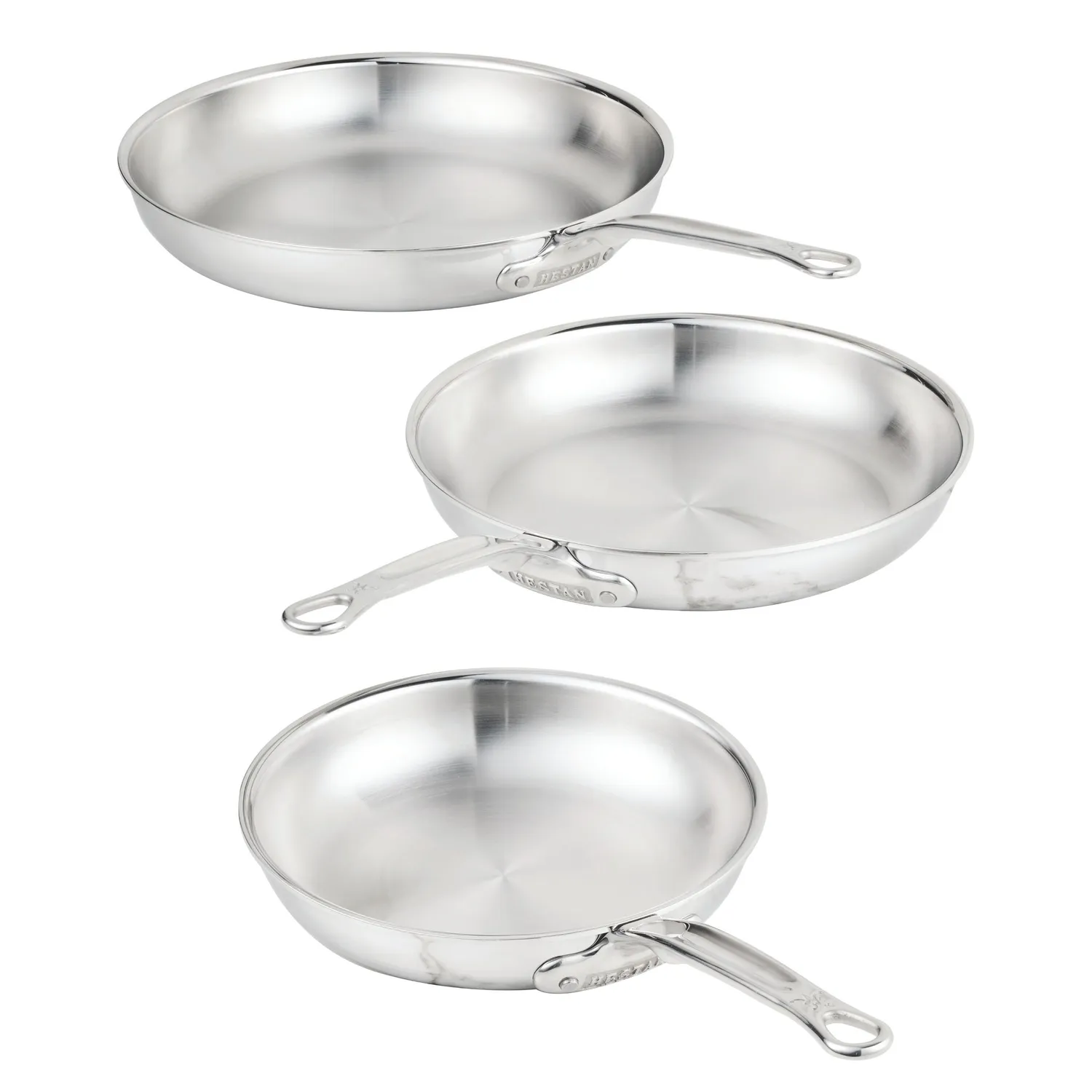 Hestan ProBond Luxe Stainless Steel Set of 3 Skillets, 8.5", 11", & 12.5"