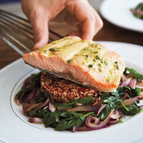 Salmon with Lemon Chives Sauce