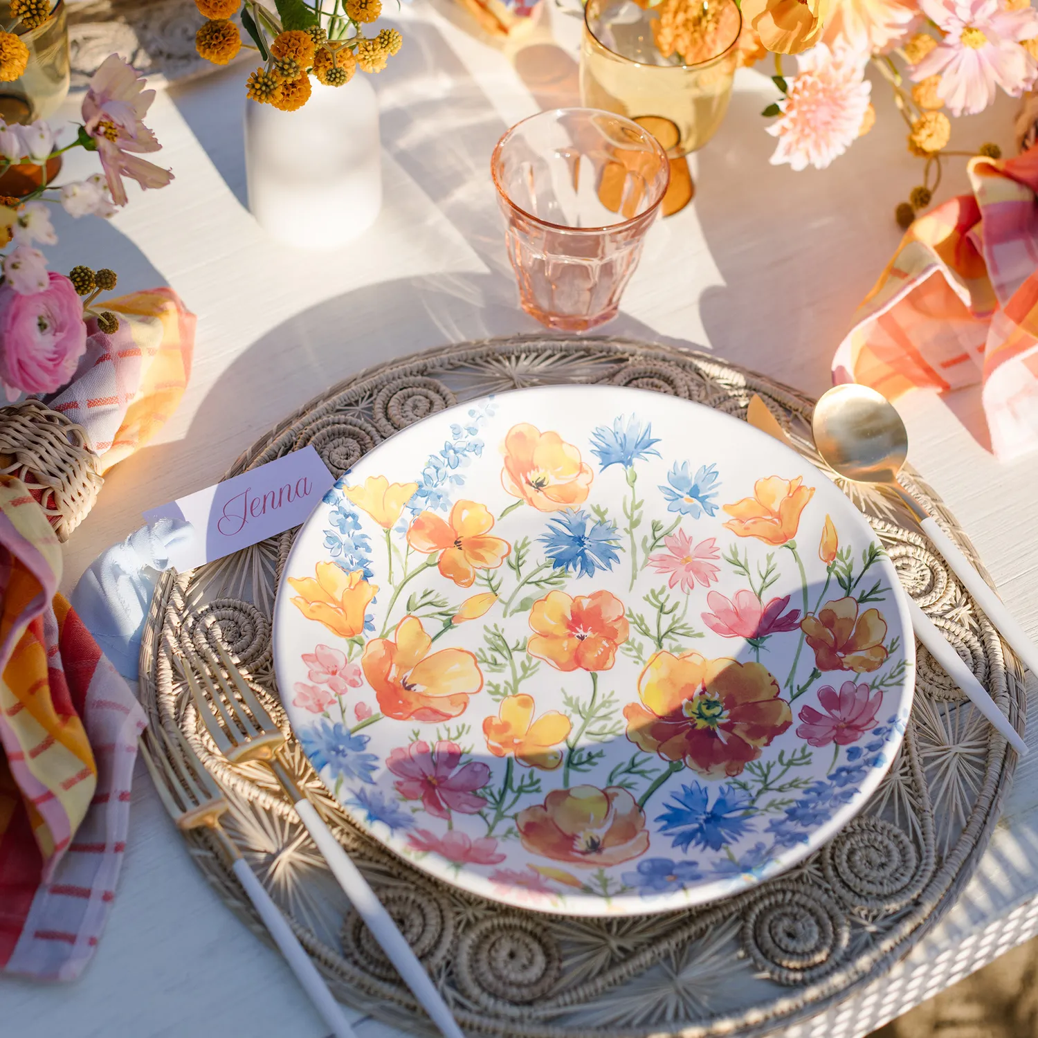 Sur La Table Wild Poppies Melamine Dinner Plate