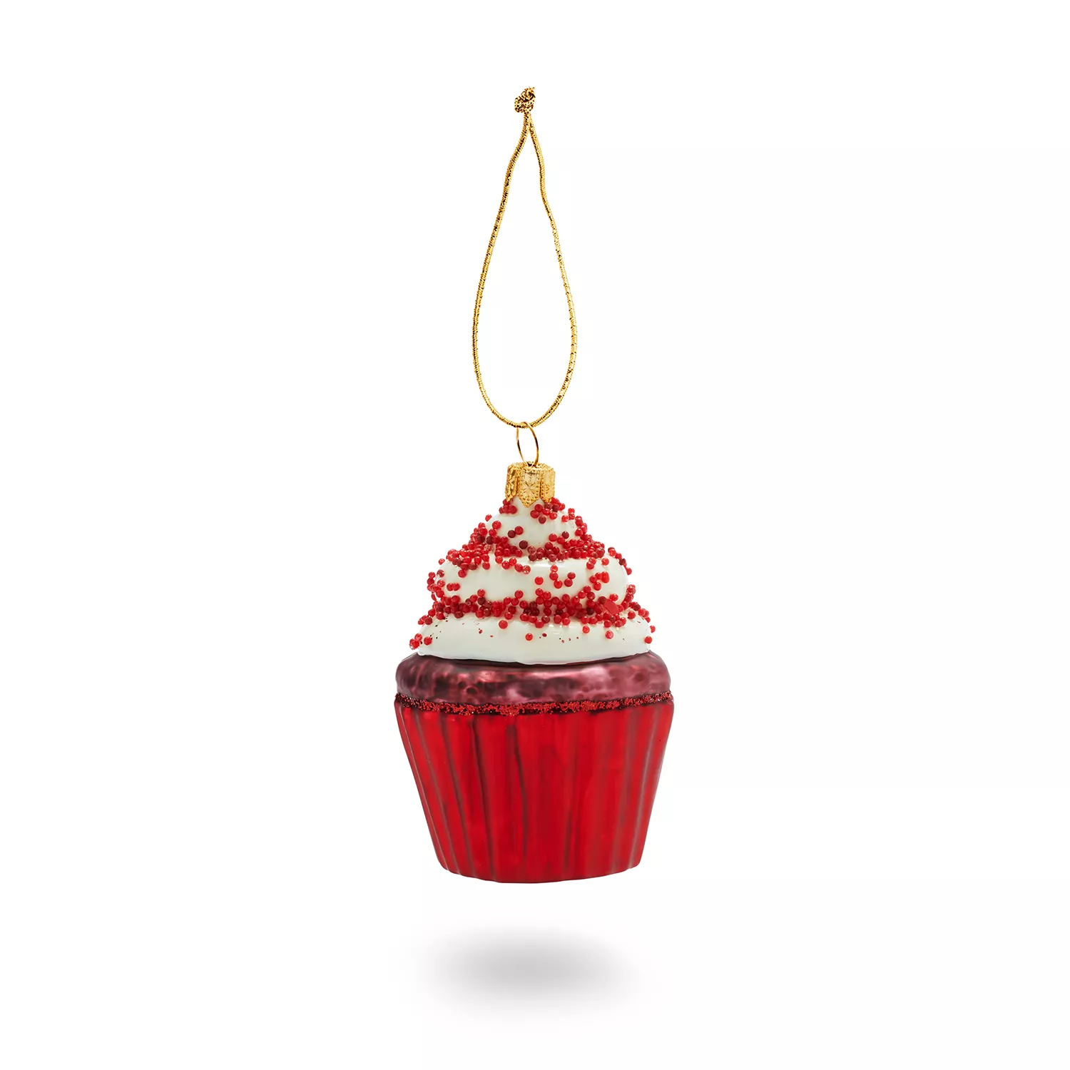 Sur La Table Red Velvet Cupcake Glass Ornament