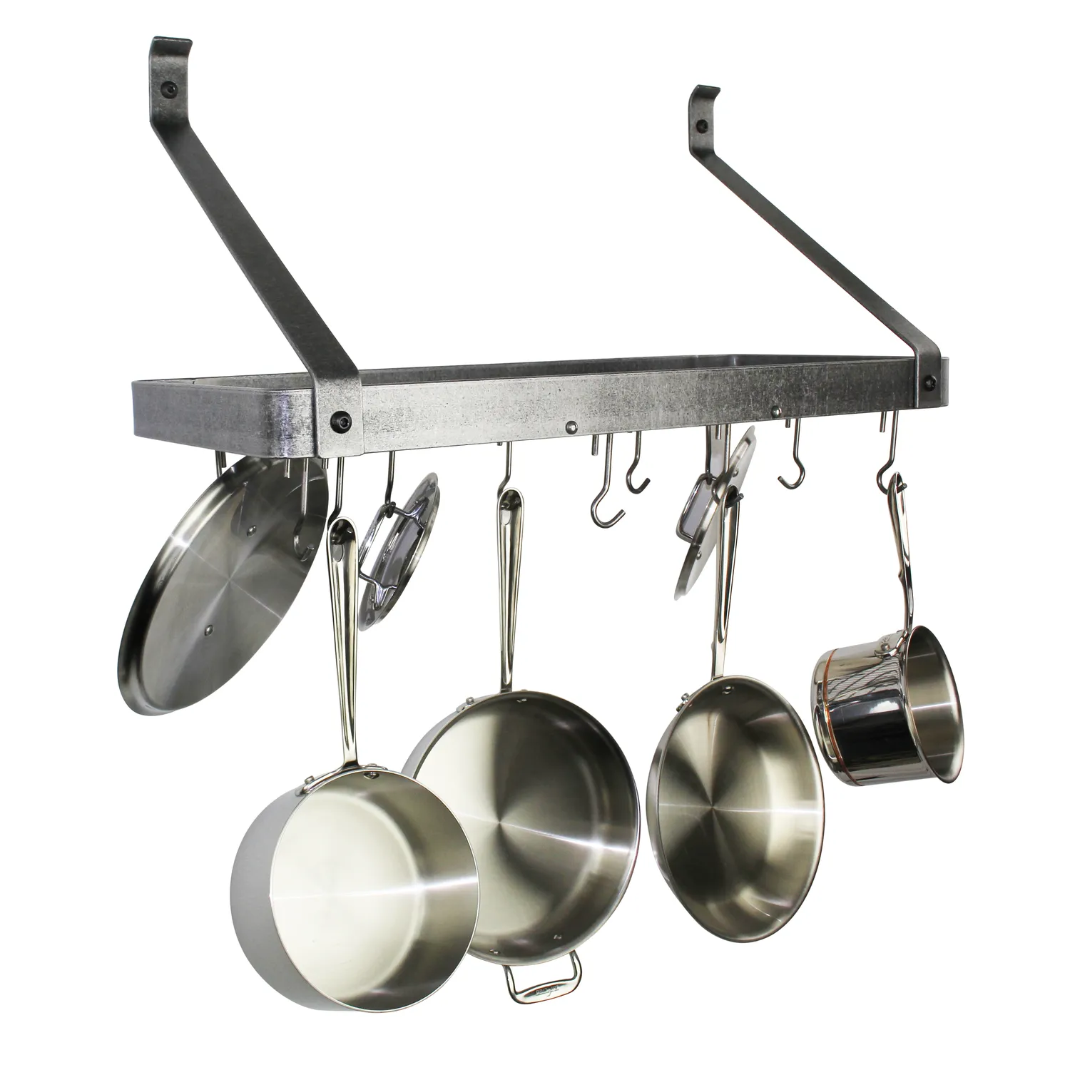 Enclume Gourmet Hammered Steel Bookshelf Wall Racks