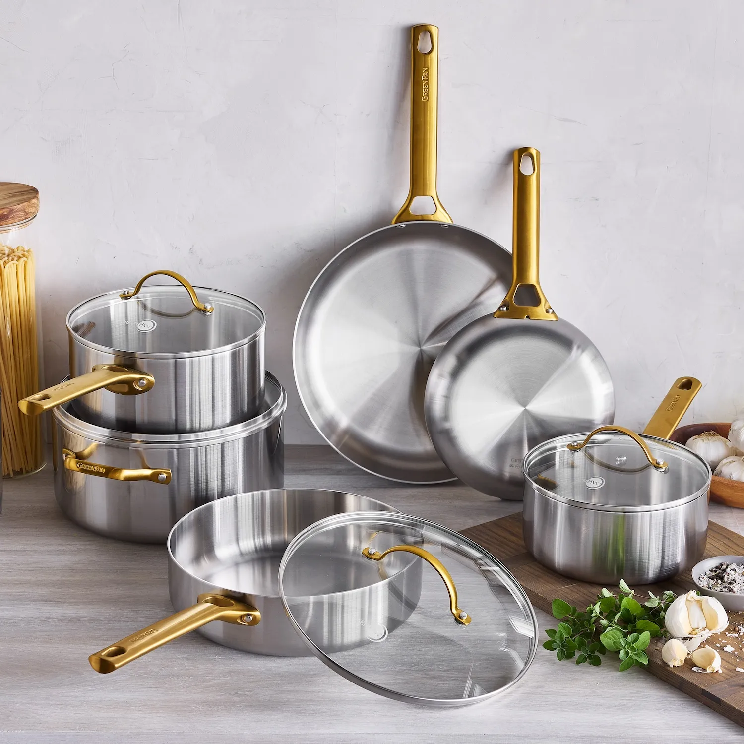 GreenPan Reserve Stainless Steel 10-Piece Cookware Set