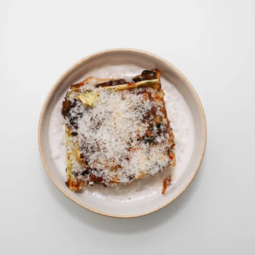 Lasagna with Porcini Mushroom Bolognese