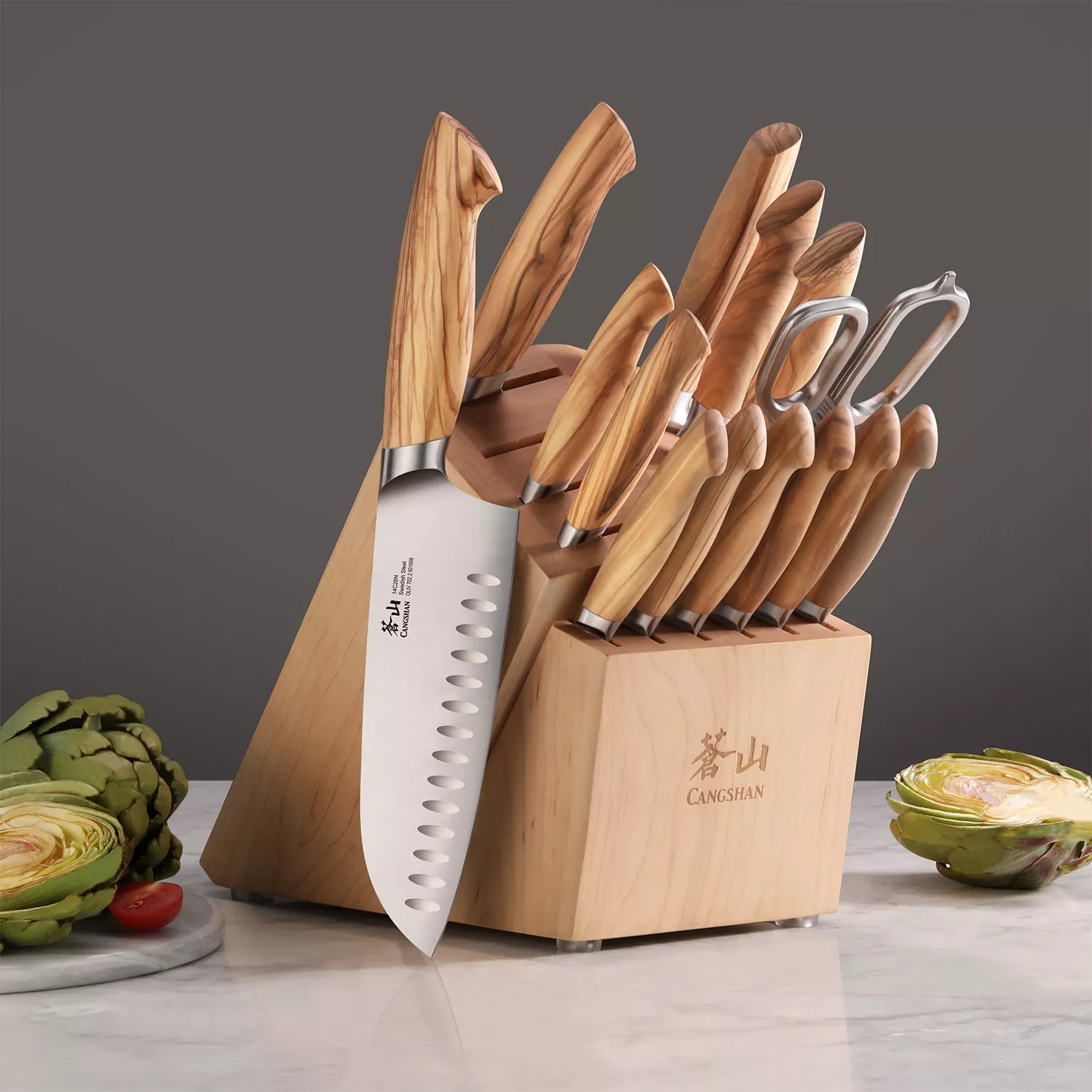 Viking 15-Piece Knife Set With Wood Block 