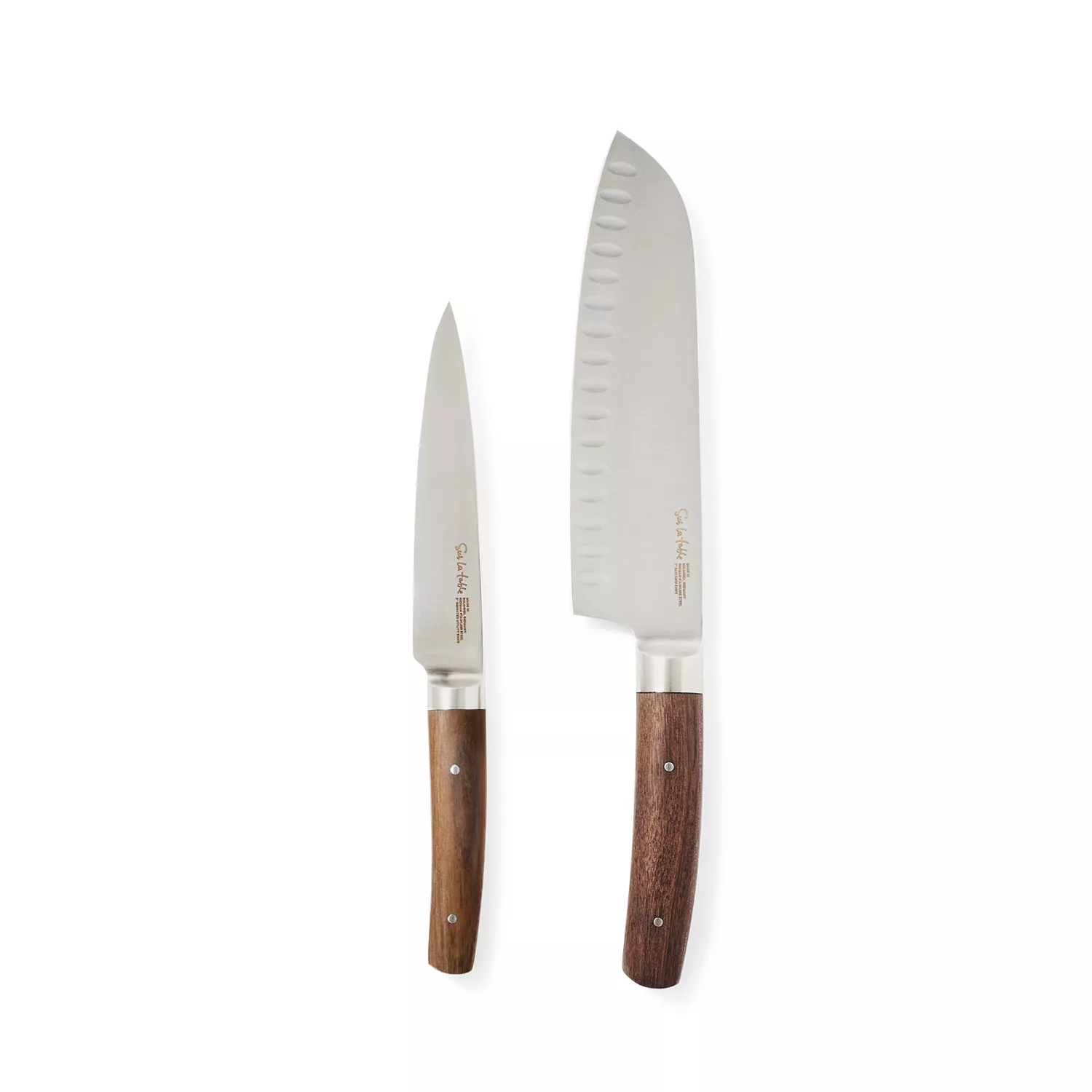 Sur La Table Classic 7 Santoku & Serrated Utility Knife Set, Brown