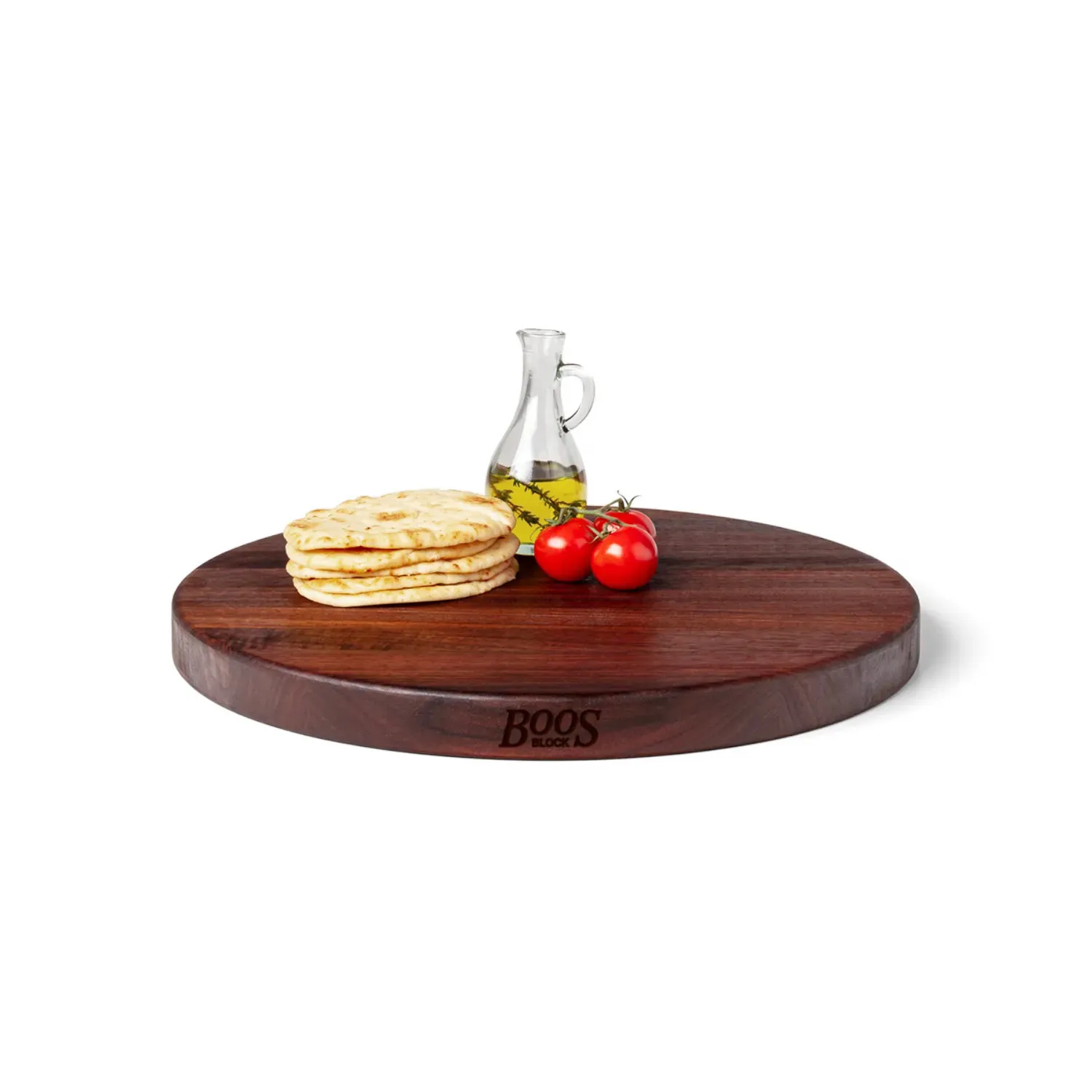 John Boos Walnut Edge-Grain Round Cutting Board, 18"