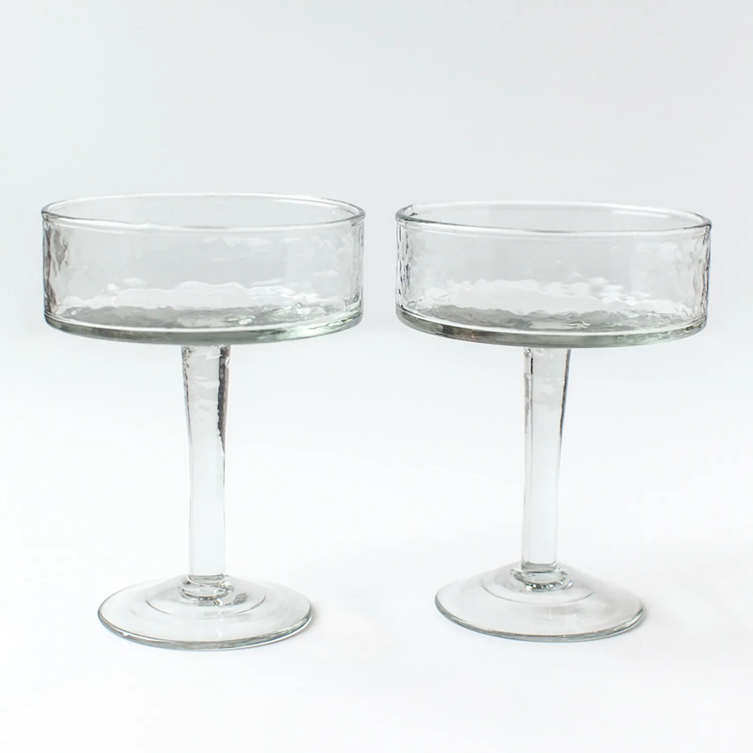 Powered by People Handblown Hammered Coupe Cocktail Glasses, Set of 4