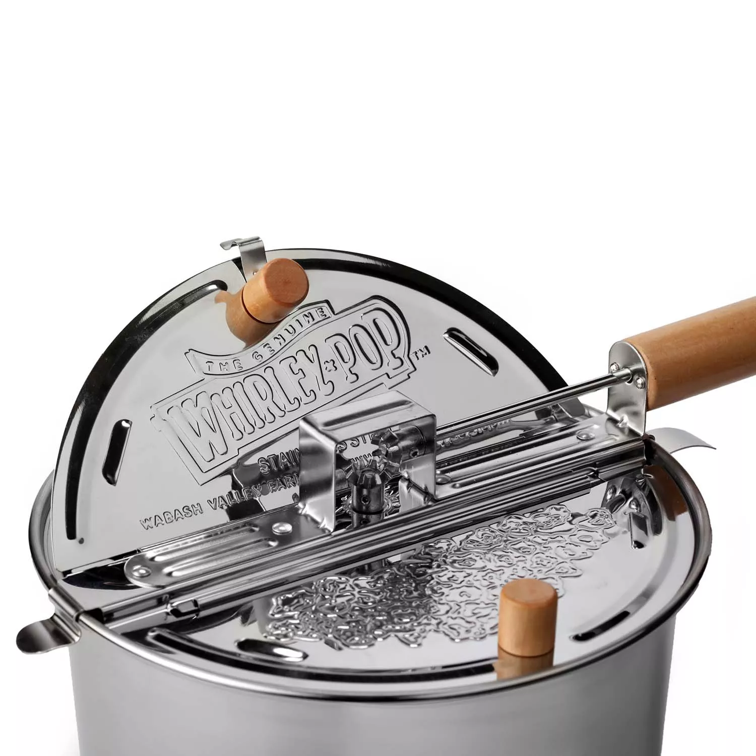 Stainless Steel Whirley Pop with Hull-less Popcorn Box Set