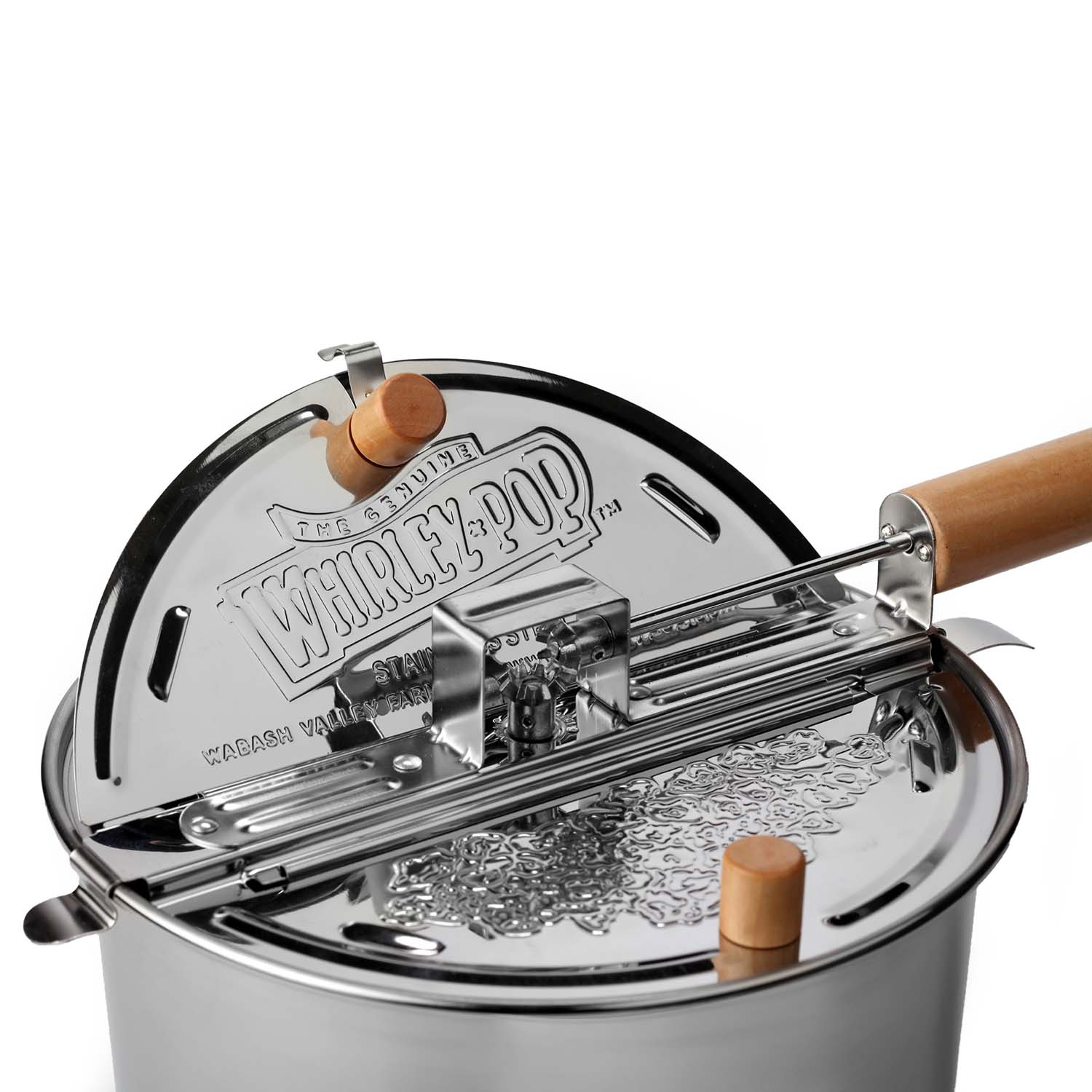 Stainless Steel Whirley Pop with Hull-less Popcorn Box Set