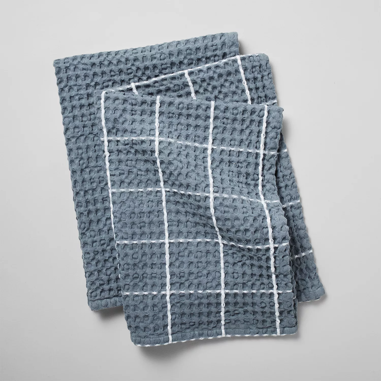 Sur La Table Washed Waffle Kitchen Towels, Set of 2 0 Blue