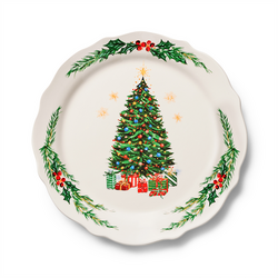 Sur La Table Snowy Village Tree Dinner Plate