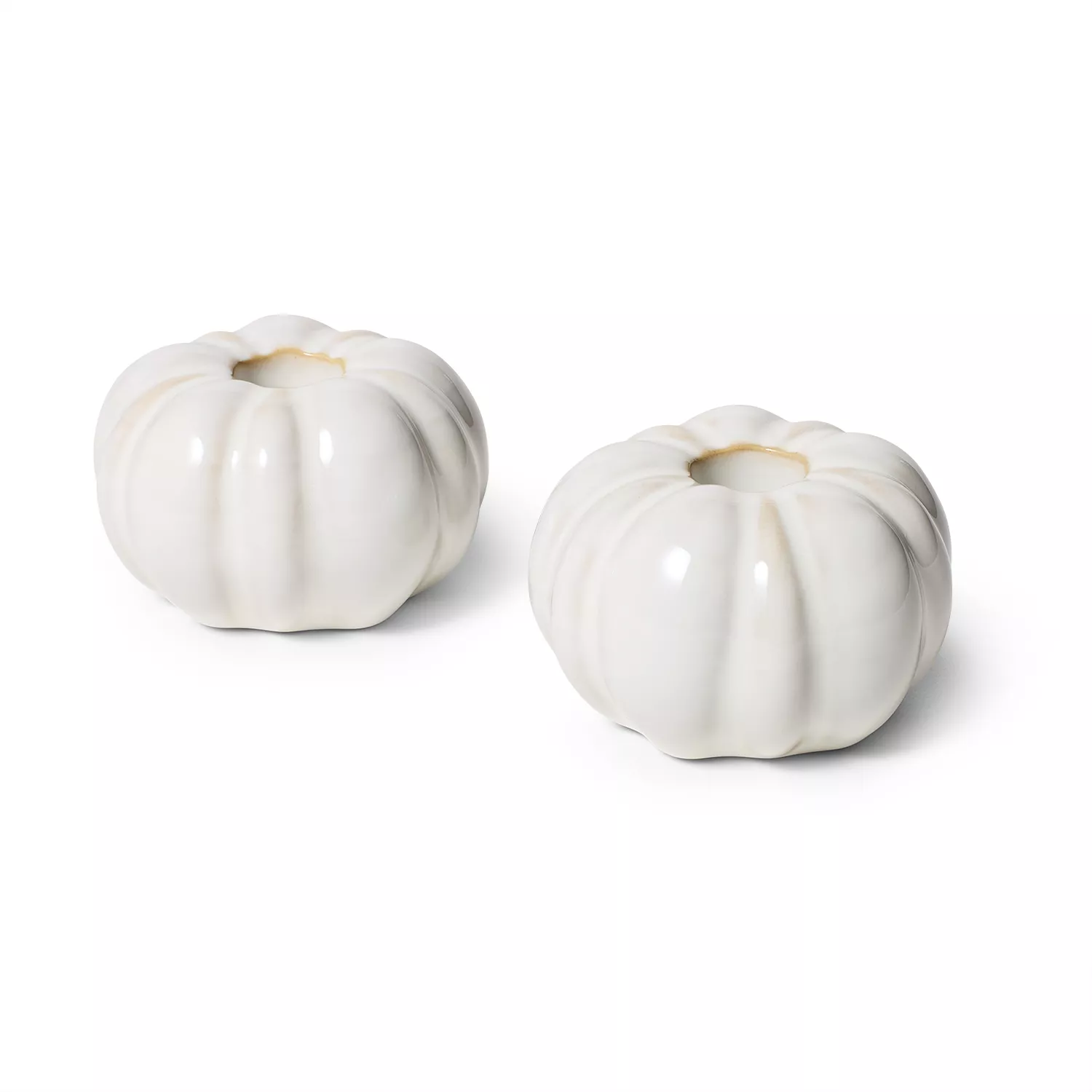 Sur La Table Pumpkin Taper Candle Holders, Set of 2