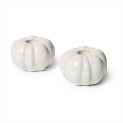 Sur La Table Pumpkin Taper Candle Holders, Set of 2