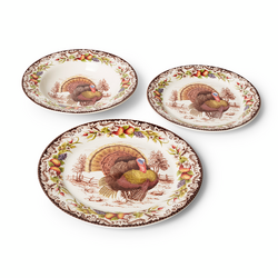 Sur La Table Thanksgiving Turkey 12-Piece Dinnerware Set