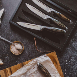 Schmidt Brothers Cutlery Bonded Ash Jumbo Steak Knives, Set of 4
