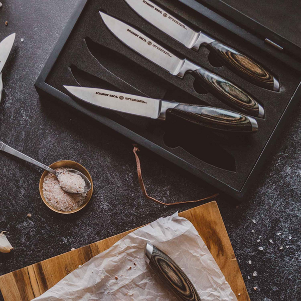 Schmidt Brothers Cutlery Bonded Ash Jumbo Steak Knives, Set of 4 
