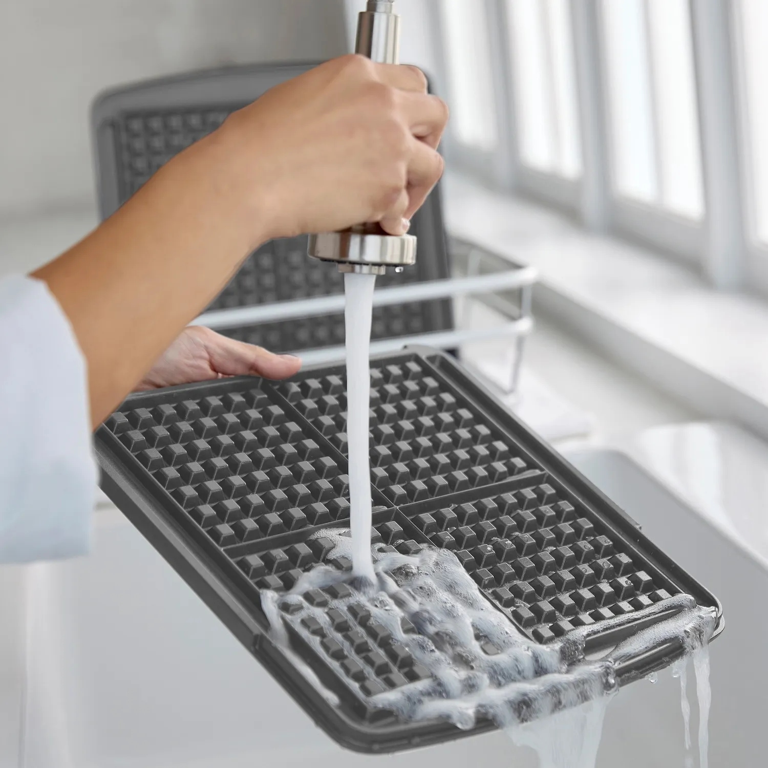 GreenPan 4-Square Waffle Maker with Removable Plates