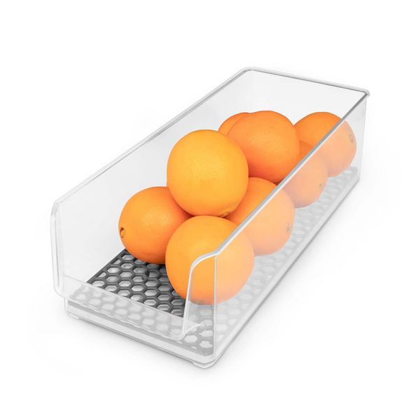 HEXA In-Fridge Stackable Refrigerator Bins and Egg Tray, Set of 4