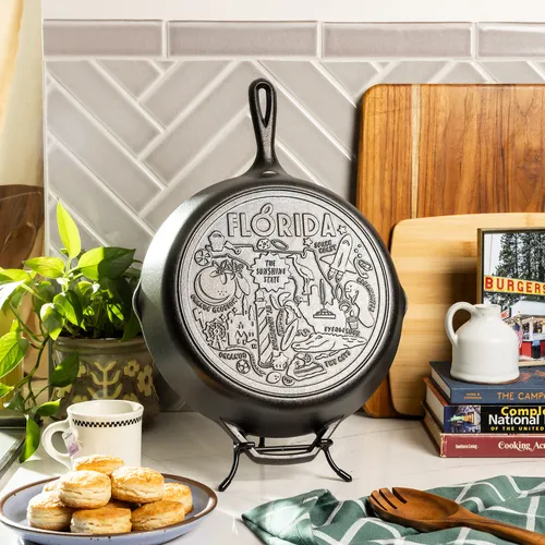 Lodge Road Trip State Cast Iron Skillet, 12"