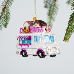 Sur La Table Donut Truck Glass Ornament, 4.1"