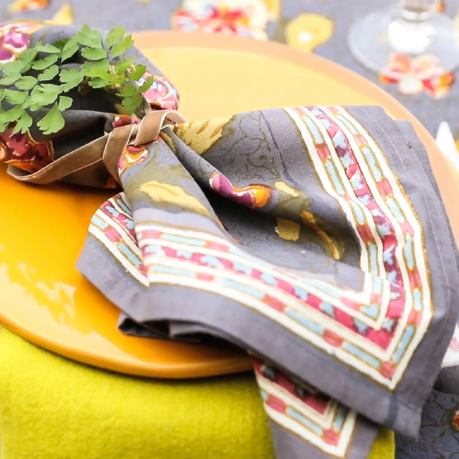 Couleur Nature Pansy Napkins, Set of 6