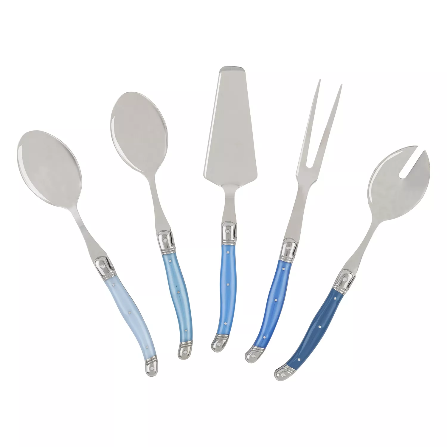 French Home Shades of Blue Laguiole Hostess Servers, Set of 5